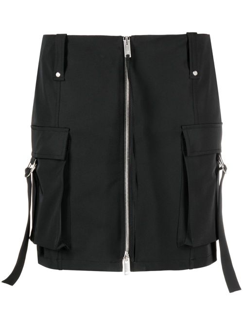 Zip-up cargo mini skirt - Black