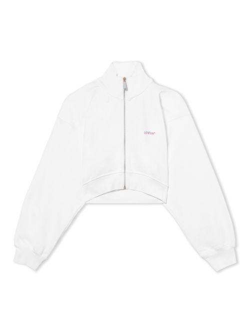 Water Arrow Crop Zip-up Jacket - Female Sweatshirts White
