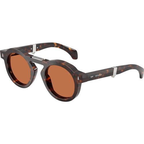 Moncler Unisex Moncler ME6019U GLISSE 300273 Gafas de sol Acetato Tortuga Marrón Redonda Norma