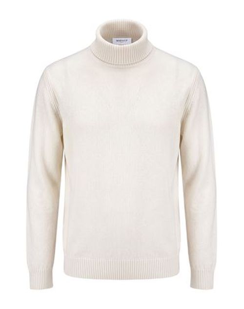 Man Turtleneck Cream Size 3XL Merino Wool, Cashmere