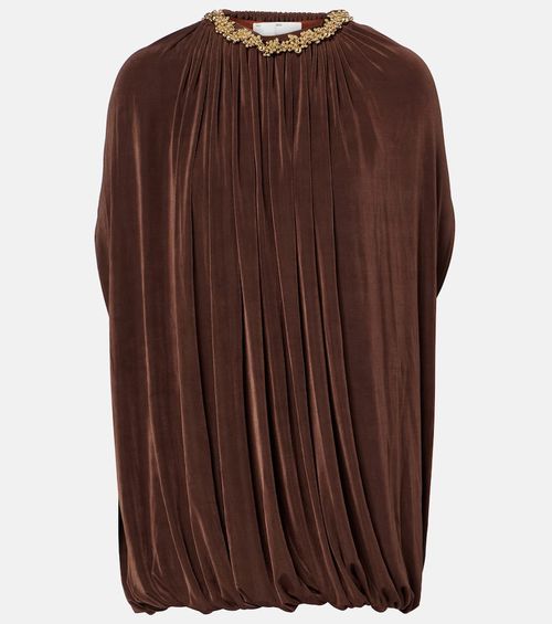 Embellished draped minidress