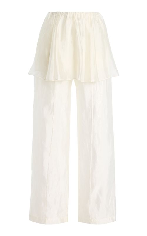 Gilian Skirt-Overlay Organza Peplum Pants - Moda Operandi