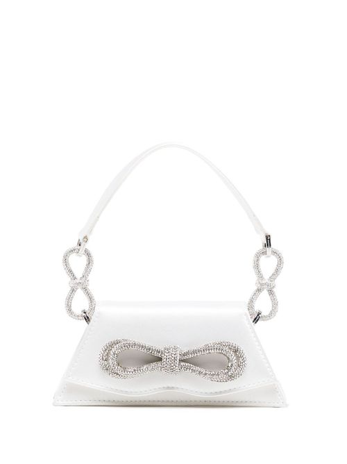 Samantha Double Bow silk mini bag - White