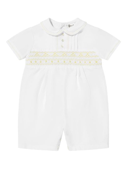 Embroidered romper - White