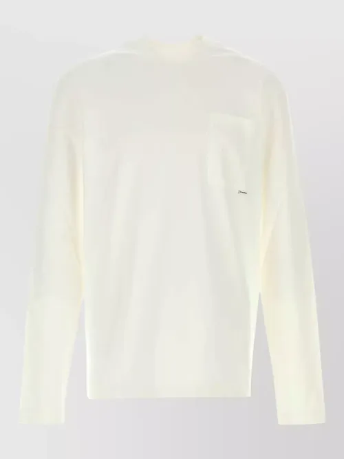 Jil Sander - cotton crew neck long sleeve tshirt pocket