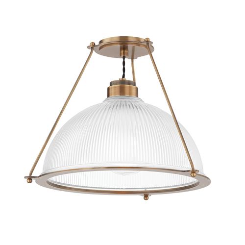Patina Brass One Light Semi Flush Mount from the Glint Collection