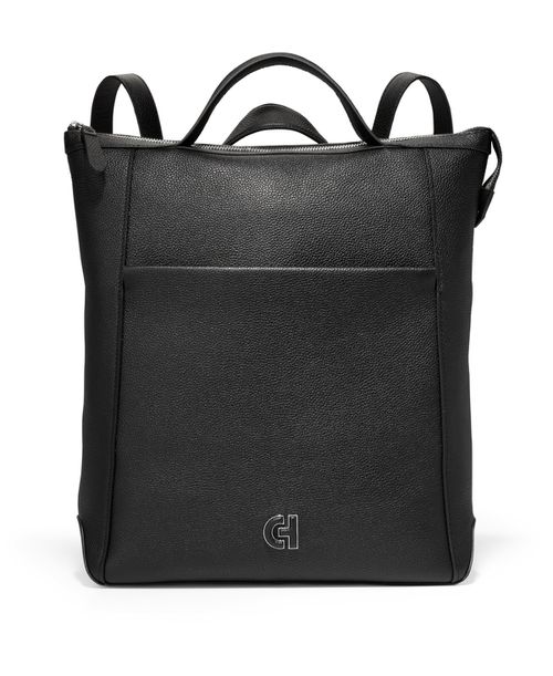Grand Ambition Convertible Leather Backpack - Black