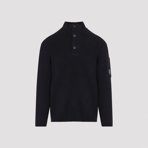 Full Rib Half-Button Crewneck Sweater