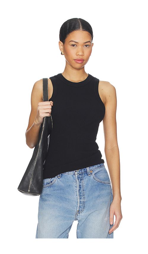 AGOLDE Leigh Tank Top in Black. L. Also in M, S