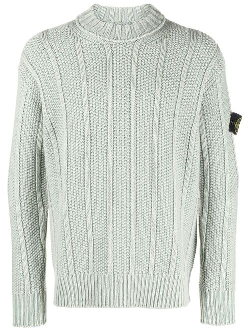 Virgin wool tricot-knit jumper - Green