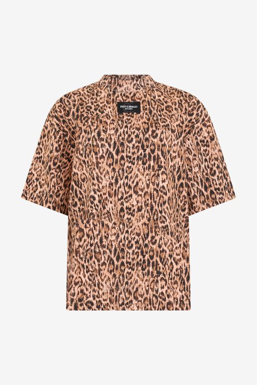 Leopard Skin Print T-shirt With Logo