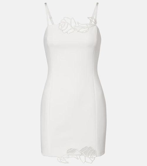 Laser-cut crêpe cady minidress