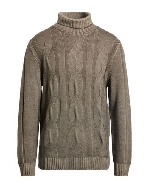 Man Turtleneck Khaki Size 42 Merino Wool