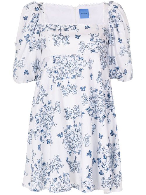 Vienna porcelain print dress - Blue