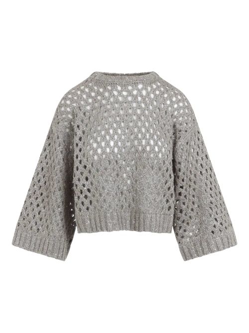 Open-Knit Sweater — Grey