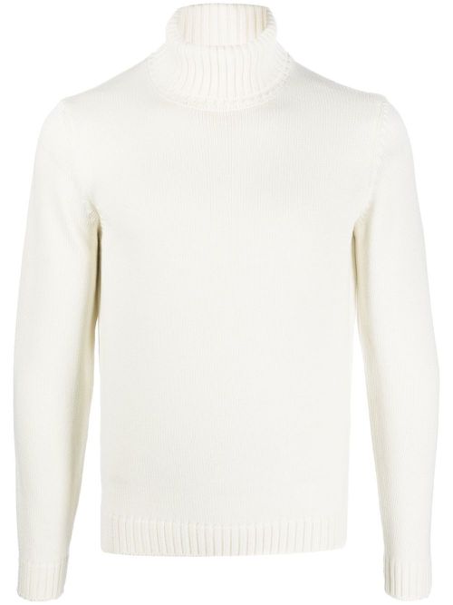 Roll-neck long-sleeve jumper - White