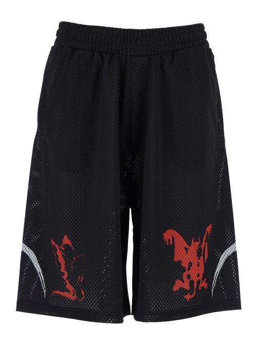 Perforated Tech Fabric Bermudas — Black