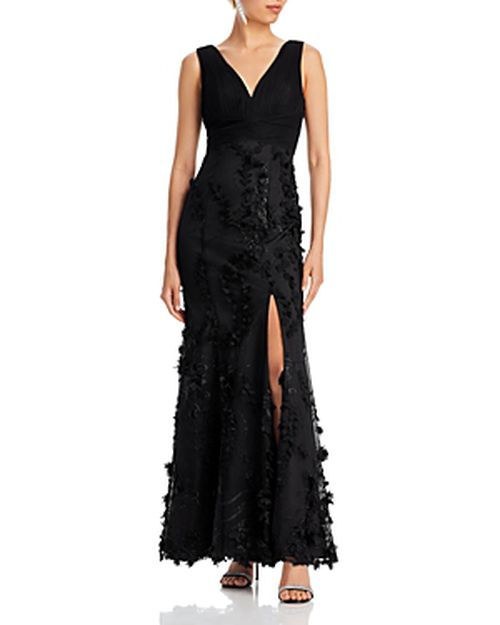 Floral Applique Mermaid Gown - 100% Exclusive