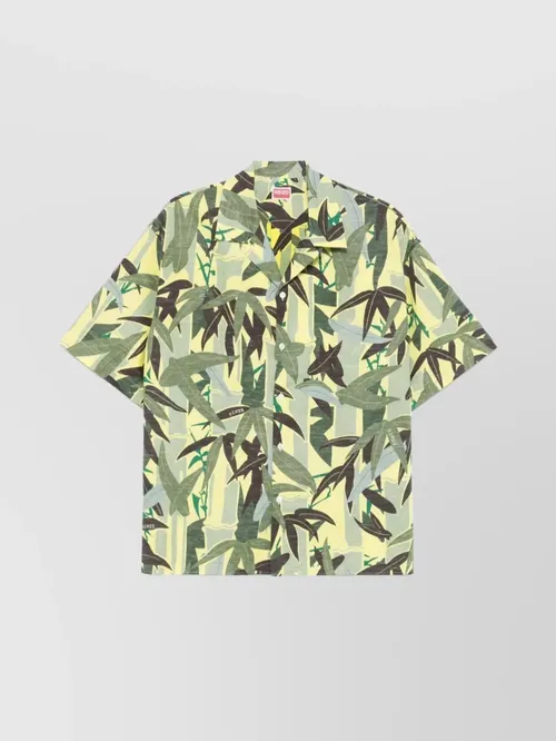 Kenzo - printed camp collar relaxed fit shirt