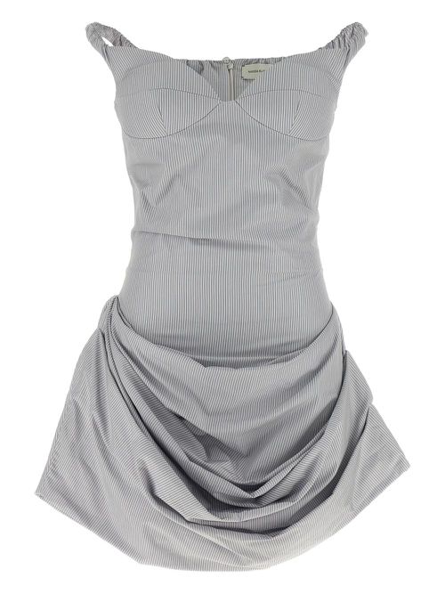 22 striped draped mini dress - Grey