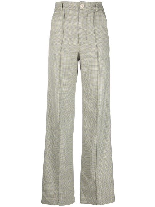 Straight-leg cut trousers - Green