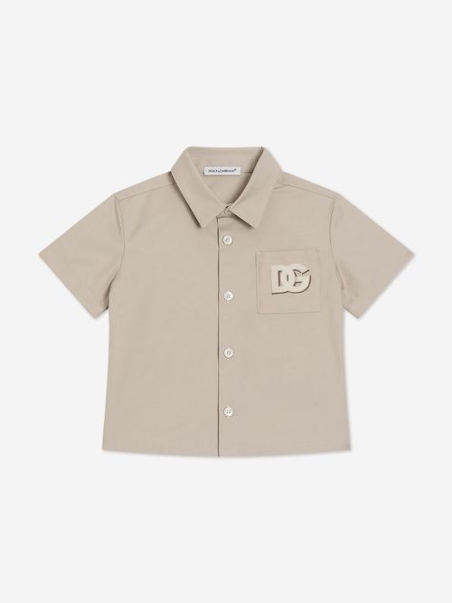 Dolce & Gabbana Baby Boys Logo Shirt in Beige 12 - 18 Mths