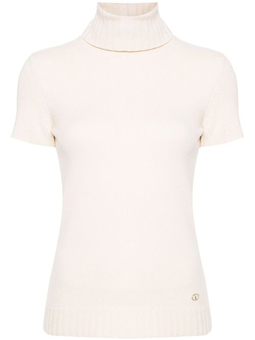 2007 roll-neck knitted top - Neutrals