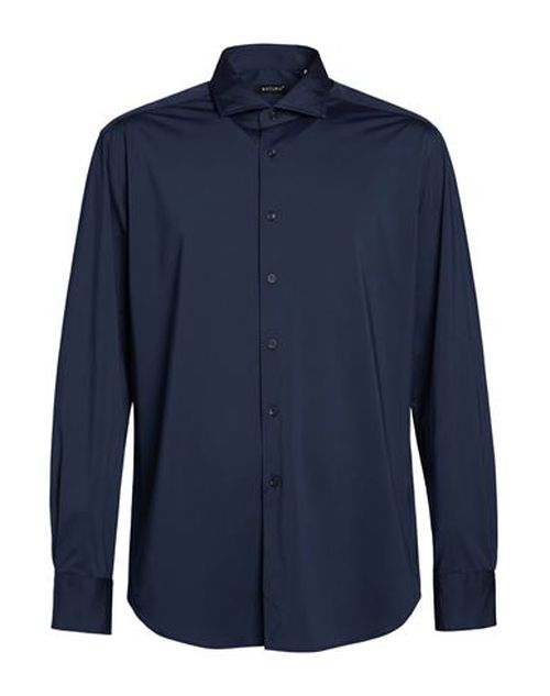Man Shirt Navy Size 17 Polyamide, Elastane