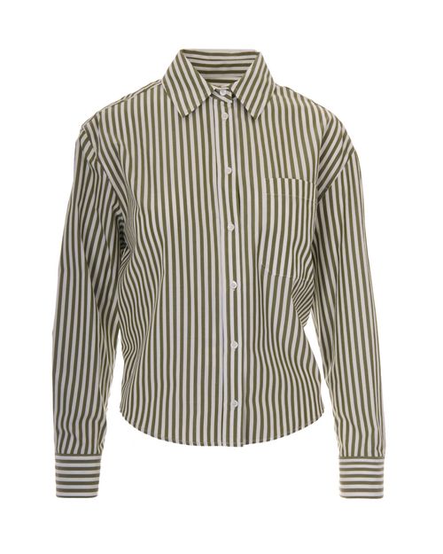 Green Regular Stripes Shirt