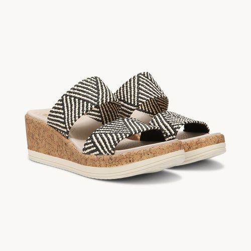 For Shoes Resort Wedge Sandal Black/multi Raffia Fabric