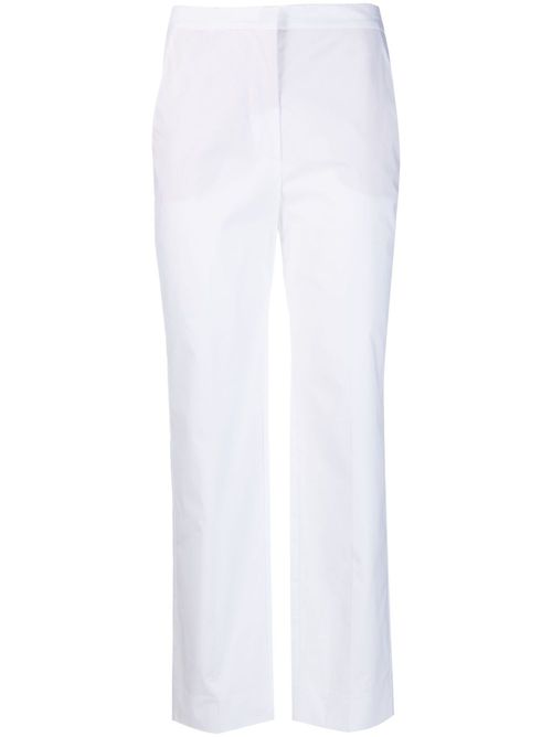 Concealed-fastening cotton trousers - White