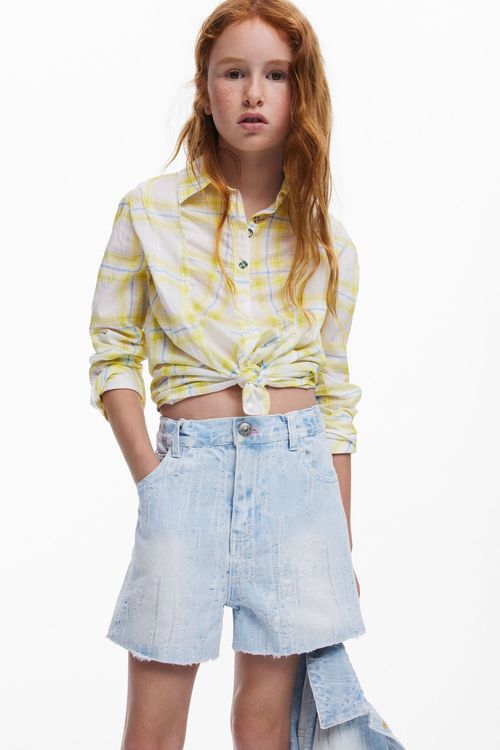 Short denim trucker