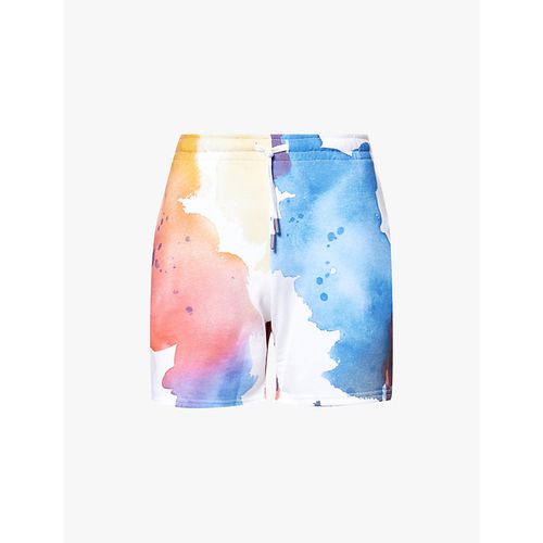 Mens Watercolor Motion Watercolour-print Organic-cotton Shorts S