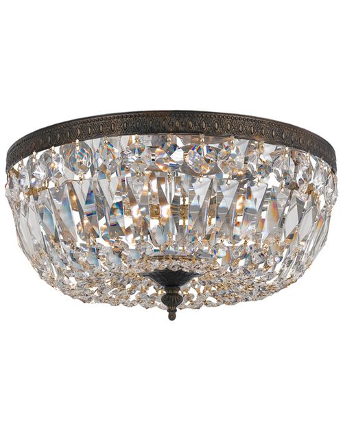 3-Light Flush Mount Swarovski Spectra Crystal