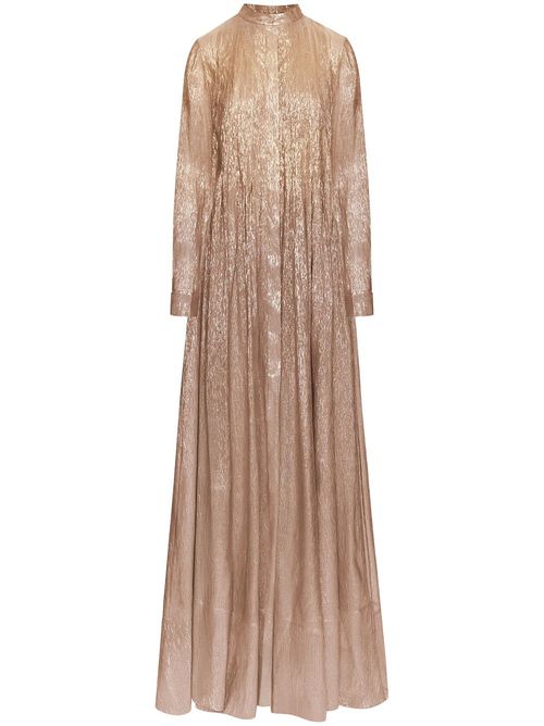 Metallic shirt gown - Pink