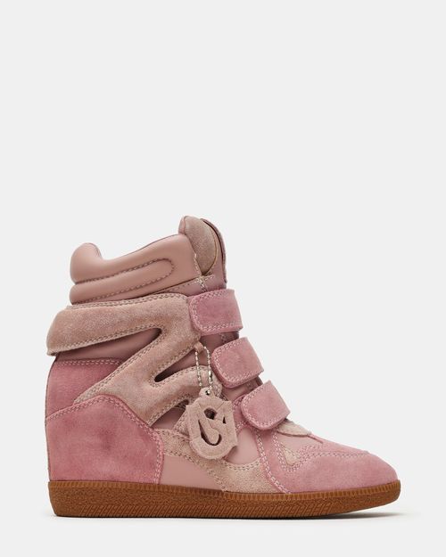 Steve Madden Women's Mavis Wedge Sneakers - Pink Multi - - Leather