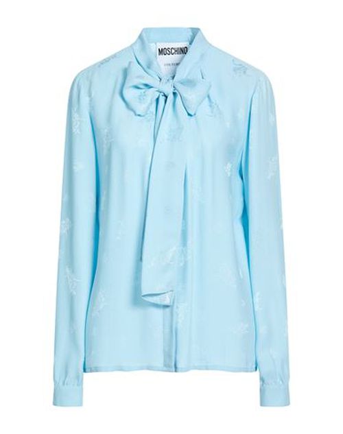 Couture Woman Shirt Sky blue Size 12 Viscose, Silk