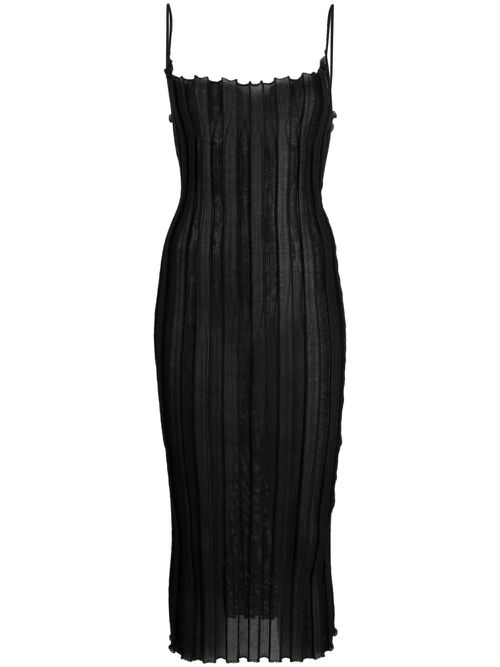 Katrine ribbed midi dress - Black