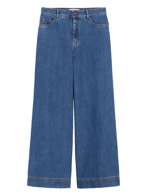 Wide-leg cropped jeans - Blue