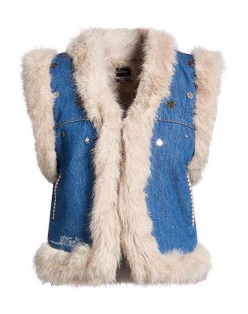 Woman Vest Blue Size 10 Cotton