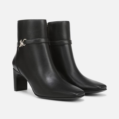Nanette Ankle Bootie Boots, Black Faux Leather