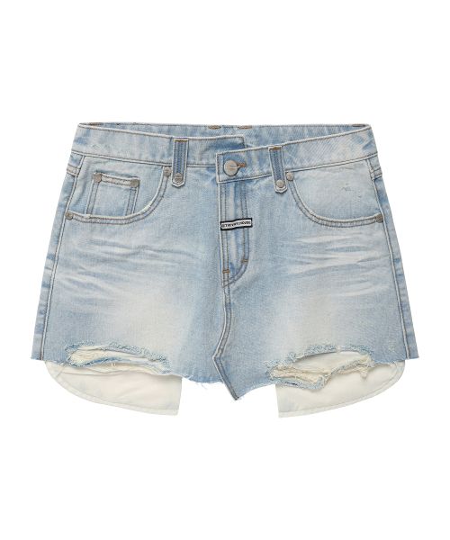 UNBALANCE MICRO DENIM SKIRT LIGHT BLUE