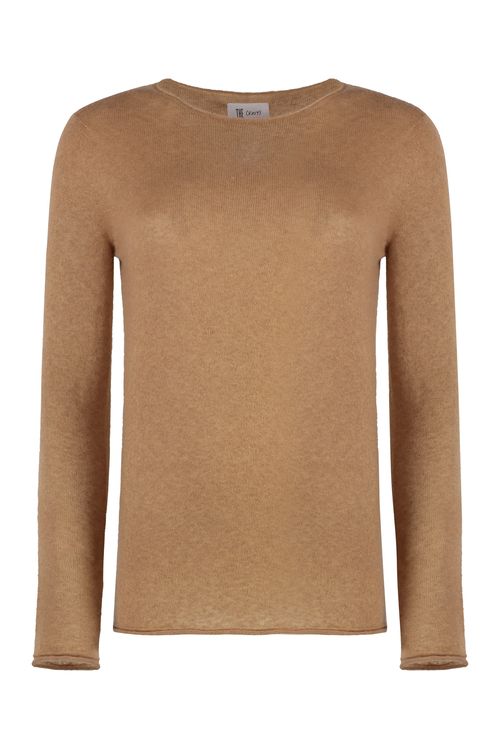 The (alphabet) Silk-Cashmere Blend Pullover with Rounded Neck
