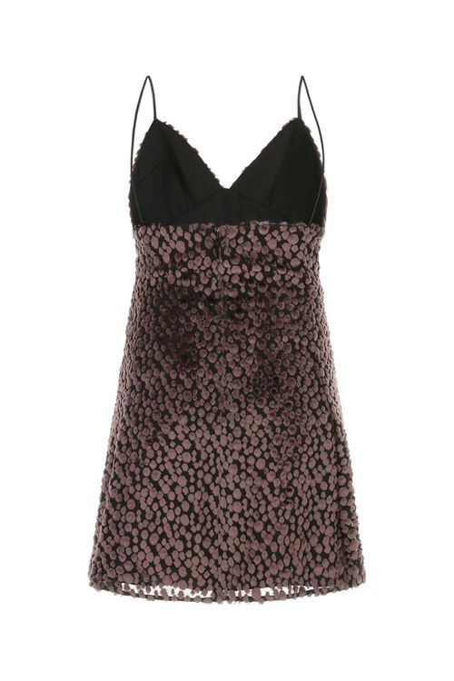 Two-tone Velvet Mini Dress