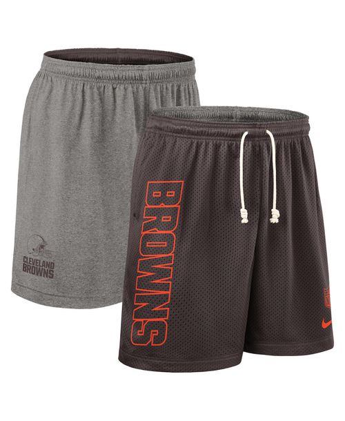 Men's Brown Cleveland Browns Sideline Reversible Performance Shorts - Brown