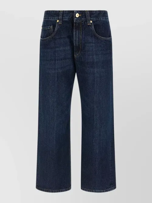 Brunello Cucinelli - cropped straight leg jeans contrast stitching
