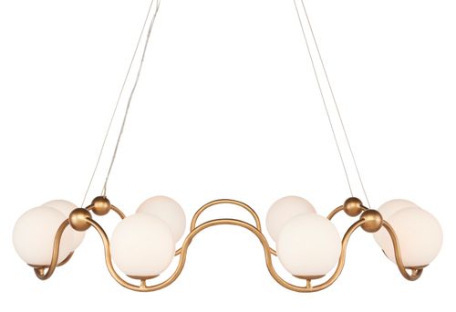 Antique Brass White Chandelier from the Equilibrium Collection