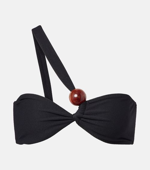 Marble gathered bikini top