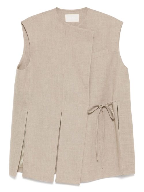 Tied-waist waistcoat - Neutrals