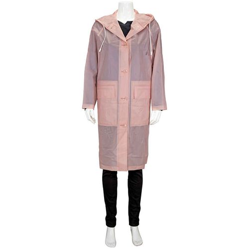 Ladies Rose Pink Transparent Trench Coat